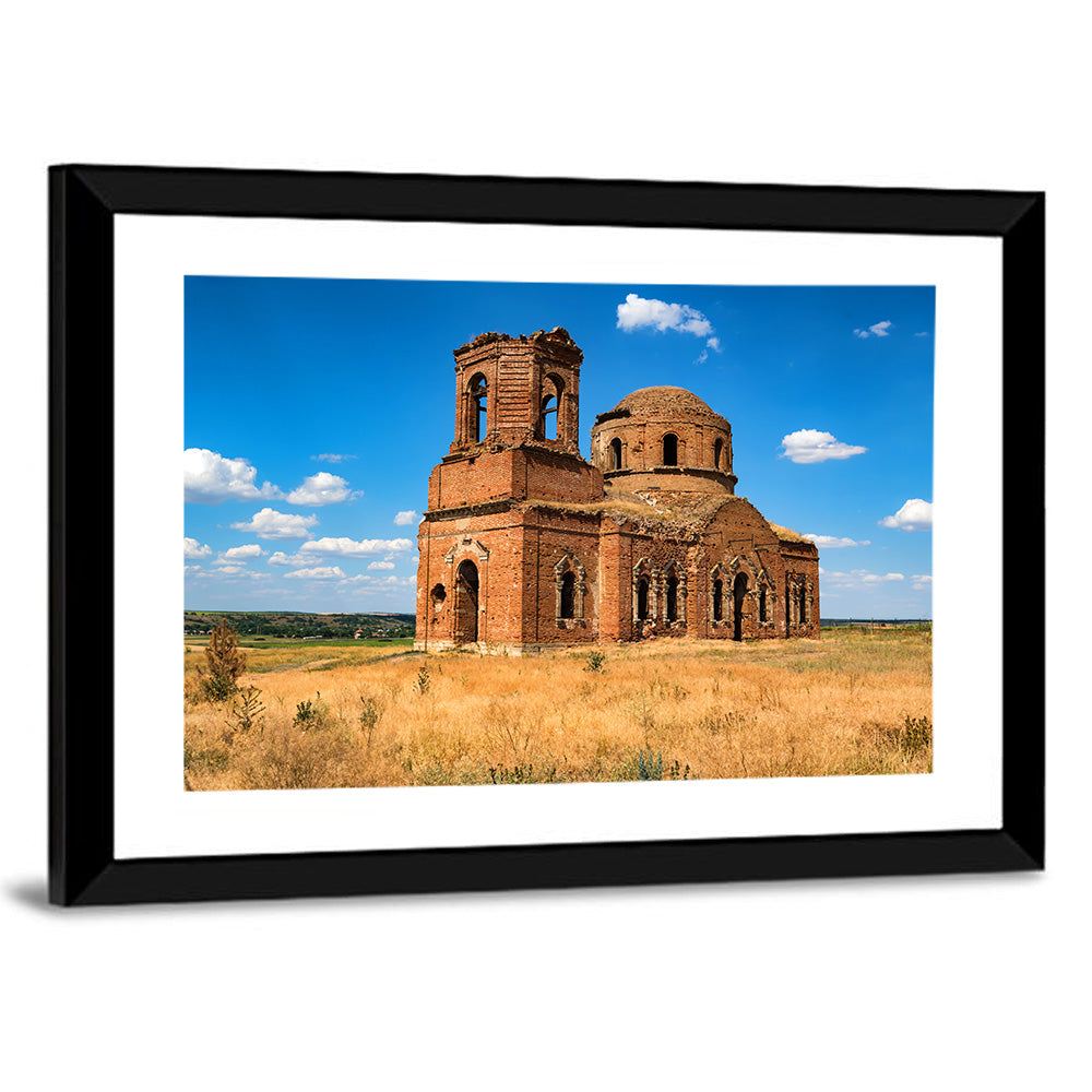 Sunlit Ruined Orthodox Cathedral Wall Art