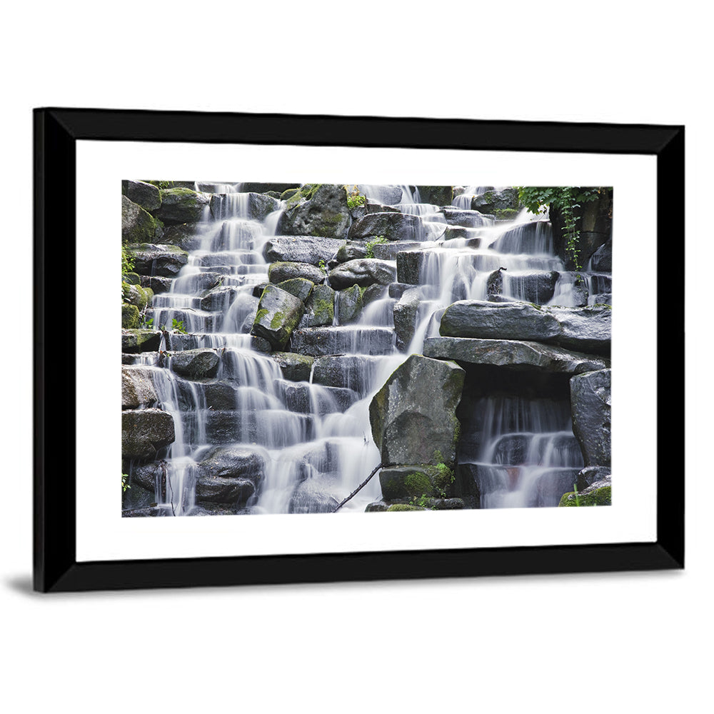 Mossy Tiered Waterfall Wall Art
