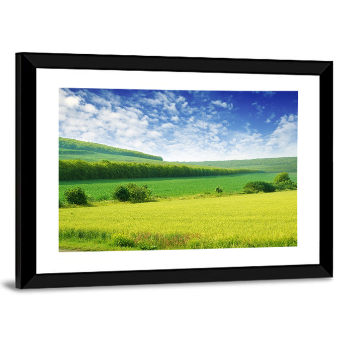Green Spring Meadow Wall Art as a framed print