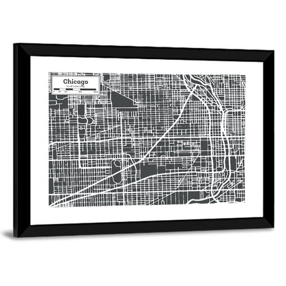 Chicago Illinois Map Wall Art