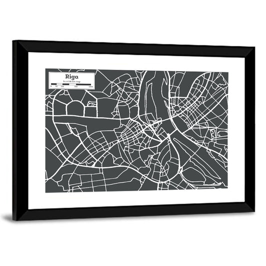 Riga Aerial Map Wall Art