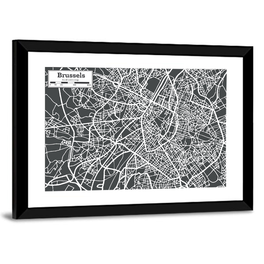 Brussels Map Wall Art