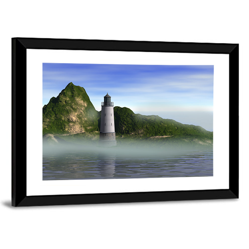 Lighthouse Reflection on Calm Water Wall Art