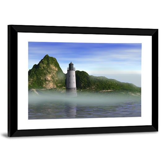 Lighthouse Reflection on Calm Water Wall Art
