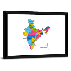 Detailed Map Of India Wall Art