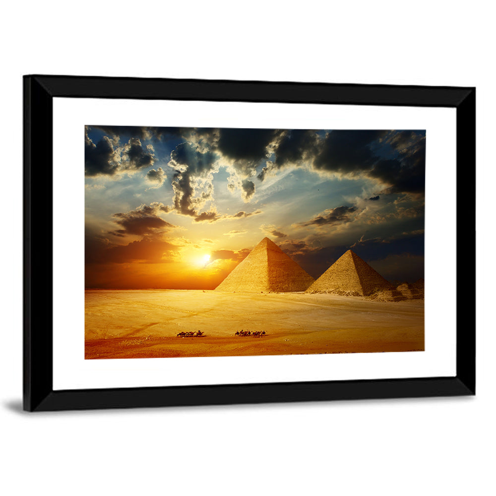 Great Pyramids of Giza at Dusk Wall Art