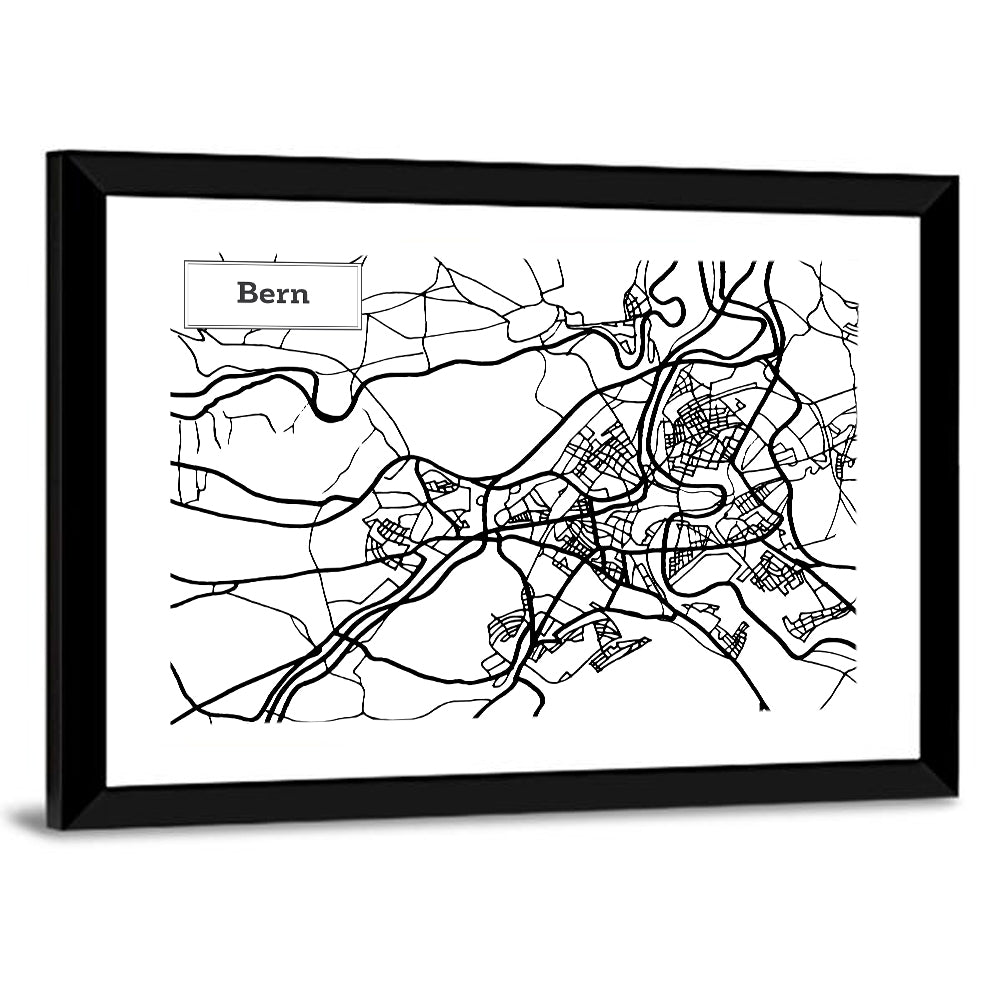 Bern City Map Wall Art