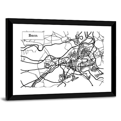 Bern City Map Wall Art