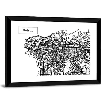 Beirut City Map Wall Art