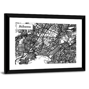 Athens Map Wall Art