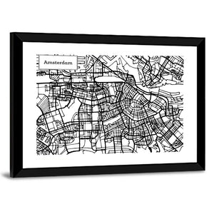 Amsterdam City Map Wall Art