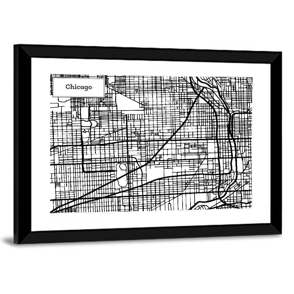 Chicago Illinois Map Wall Art