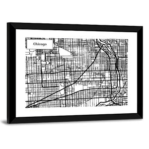 Chicago Illinois Map Wall Art