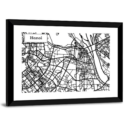 Hanoi City Map Wall Art