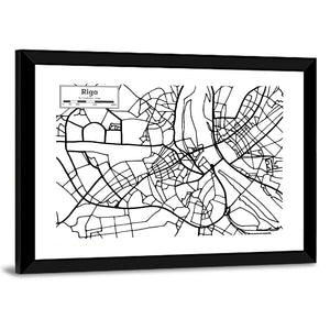 Riga Map Wall Art