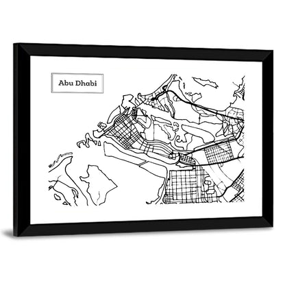 Abu Dhabi Map Wall Art