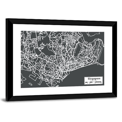 Singapore Minimal City Map Wall Art