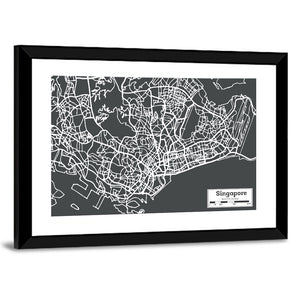 Singapore City Map Wall Art