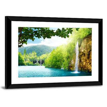 Plitvice Lakes Forest Waterfall Wall Art