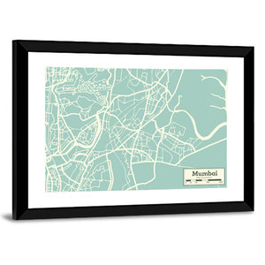 Mumbai City Map Wall Art