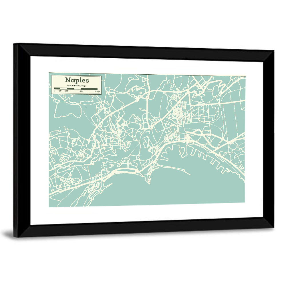 Naples City Map Wall Art