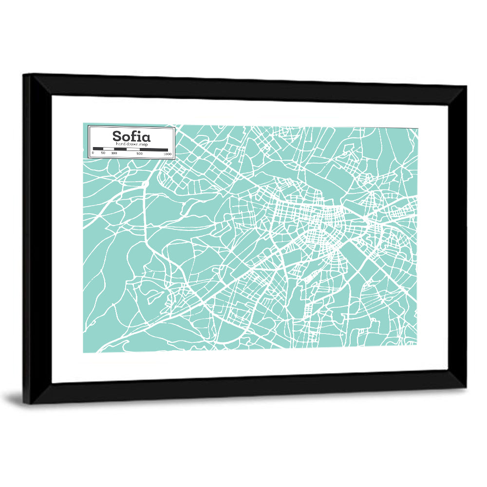 Sofia City Map Wall Art