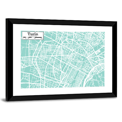 Turin City Map Wall Art