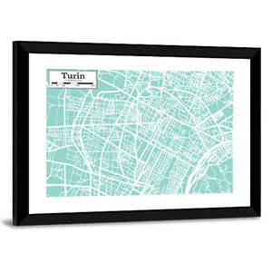 Turin City Map Wall Art