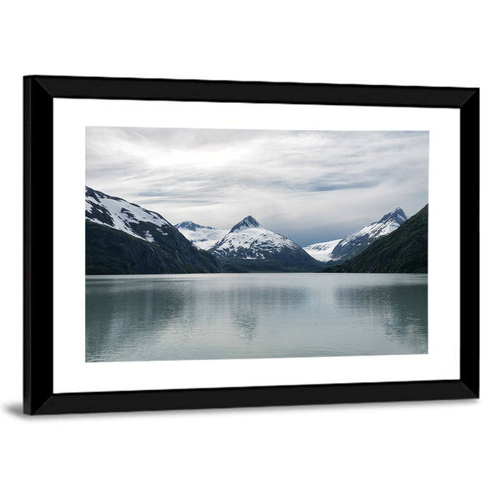 Glacial Mountain Lake Reflection Wall Art as a framed print