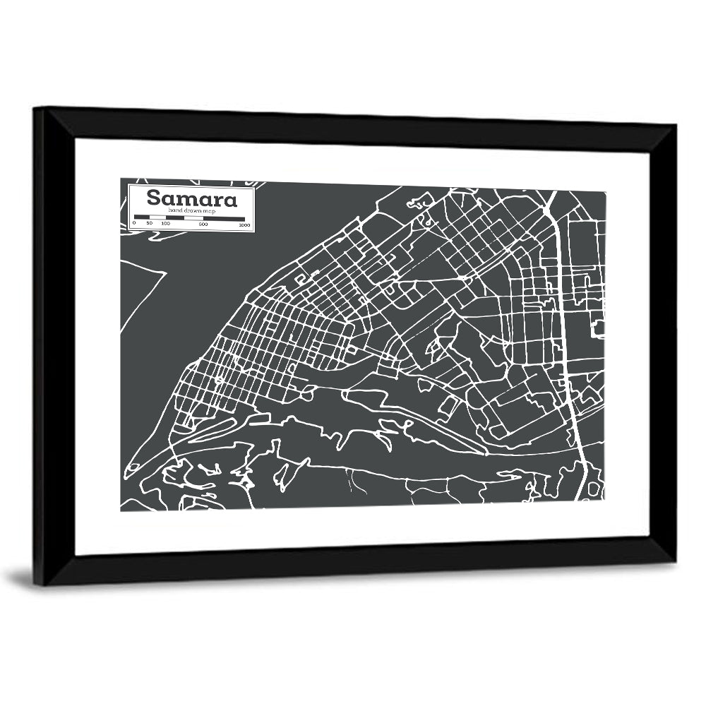 Samara City Map Wall Art