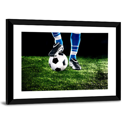 Soccer Ball Underfoot Close-up Wall Art