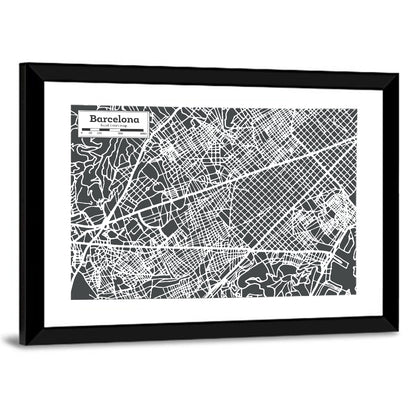 Barcelona City Map Wall Art