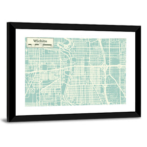 Wichita Kansas Map Wall Art