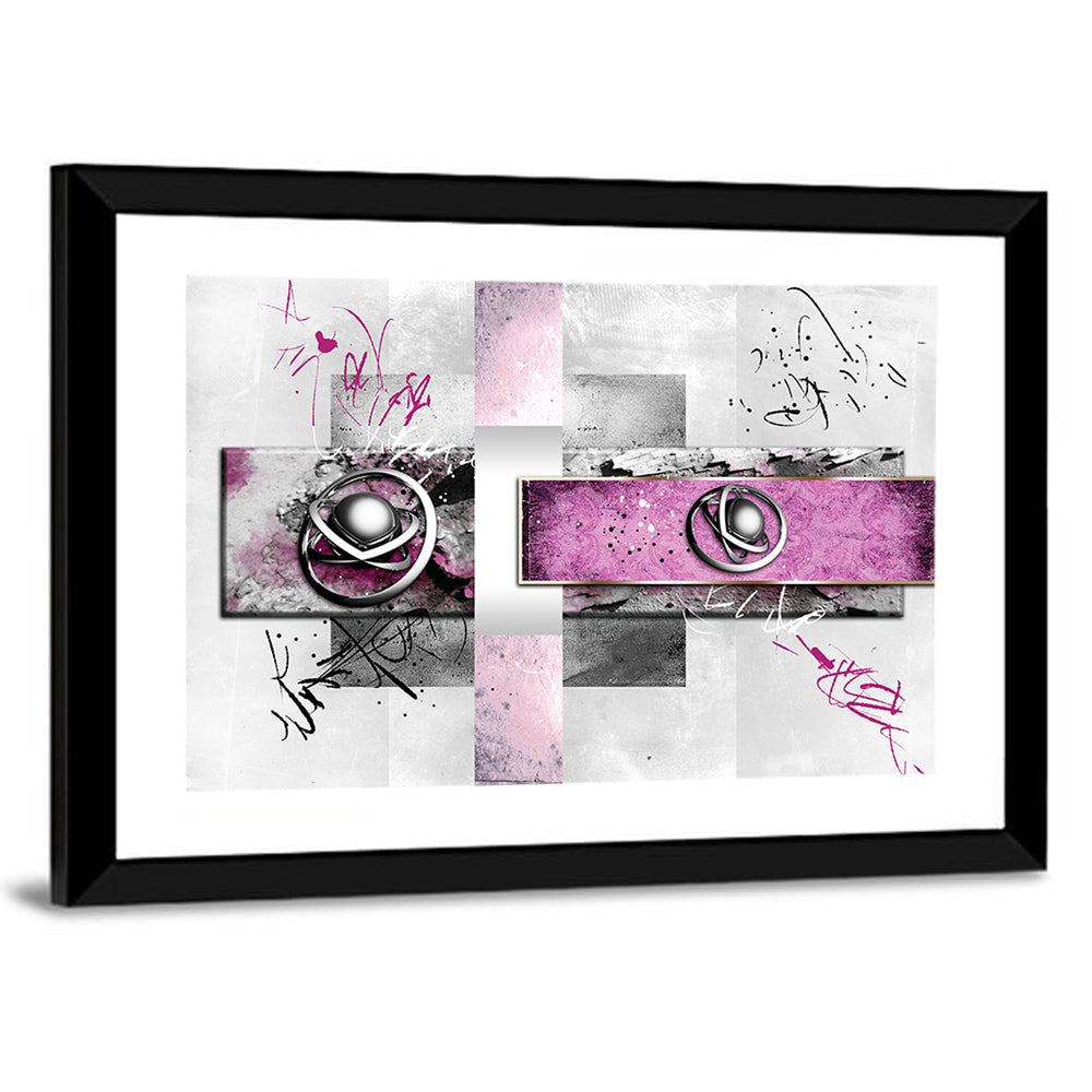 Magenta Orbital Spheres Wall Art