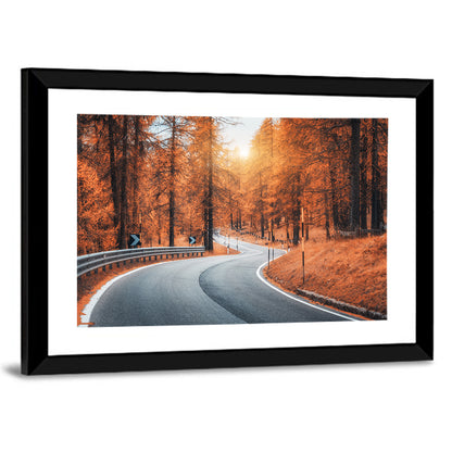 Autumn Road at Sunset Wall Art