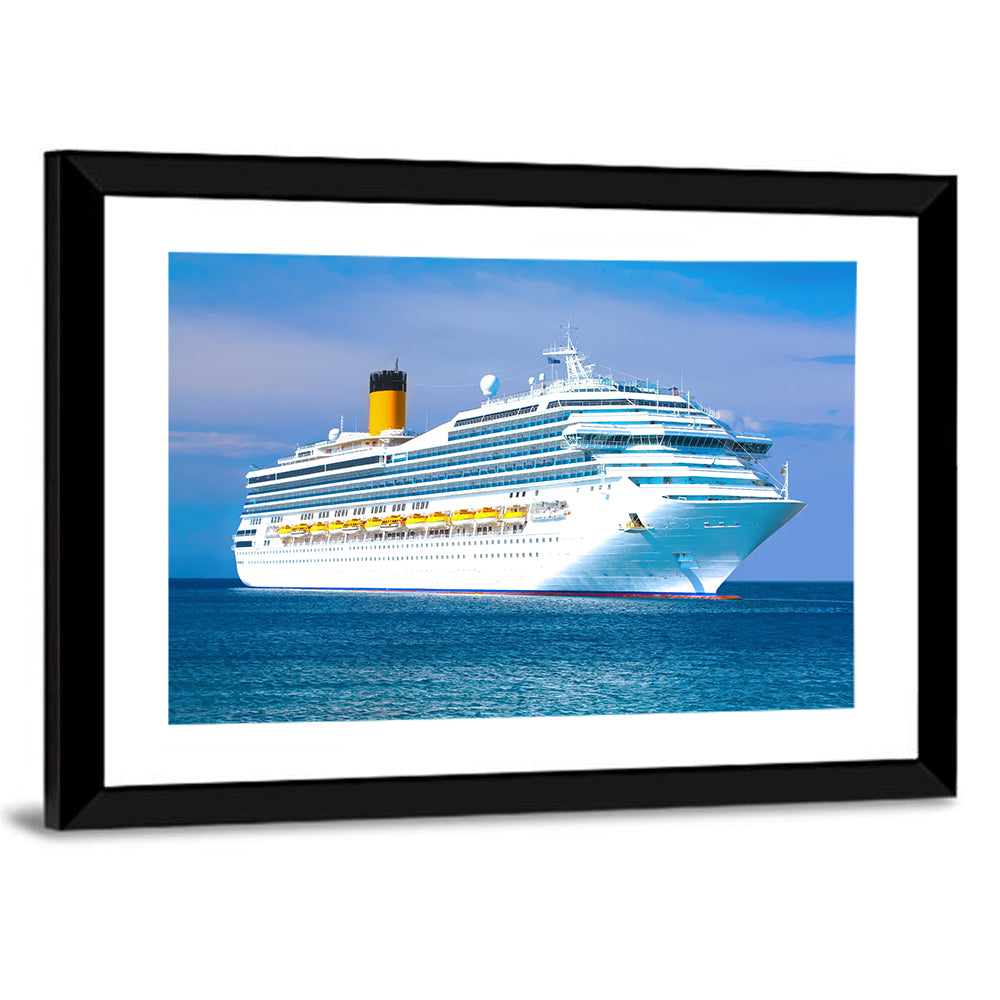 Cruise Liner with Yellow Funnel Wall Art