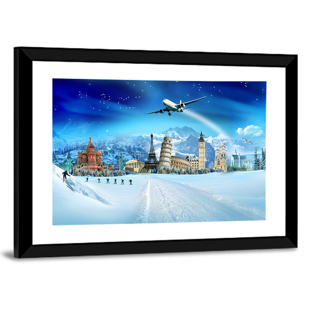 Global Winter Travel Montage Wall Art