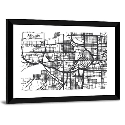 Atlanta Hand-drawn City Map Wall Art