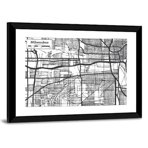 Milwaukee Wisconsin City Map Wall Art