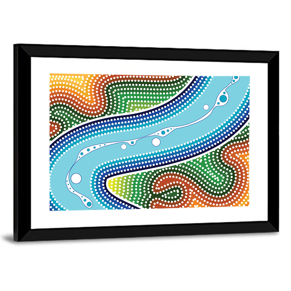 Aboriginal River Dot Wall Art