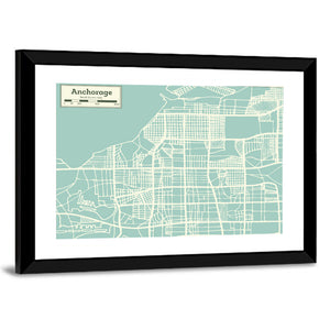 Anchorage Alaska City Map Wall Art