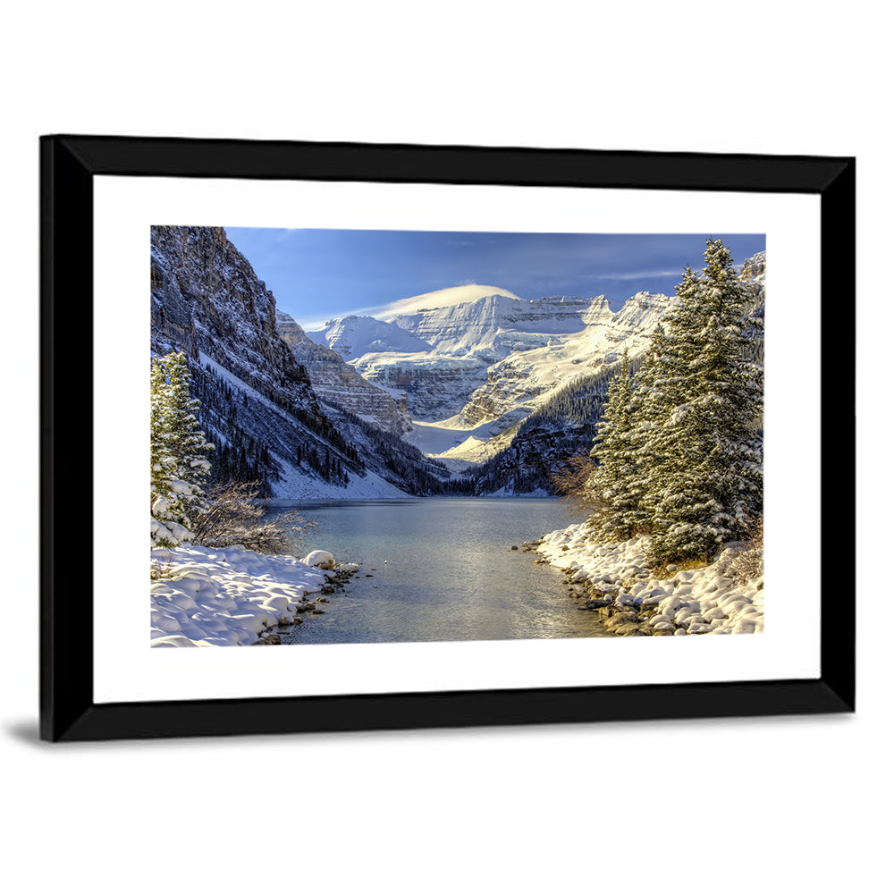 Lake Louise Snowy Shoreline Wall Art