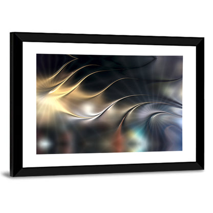 3d Metallic Wave Composition Wall Art