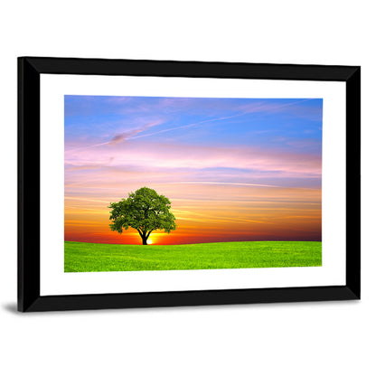 Lone Tree at Sunset Wall Art