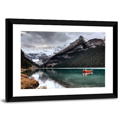 Lake Louise Canoes and Glacier Wall Art