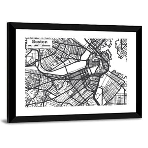 Boston City Map Wall Art