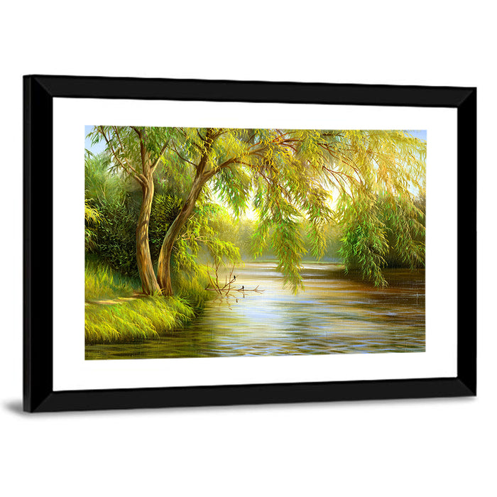 Summer Lake in the Woods Wall Art as a framed print