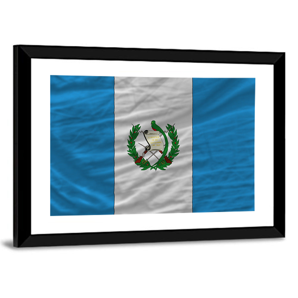 Guatemala Flag with Coat of Arms Wall Art