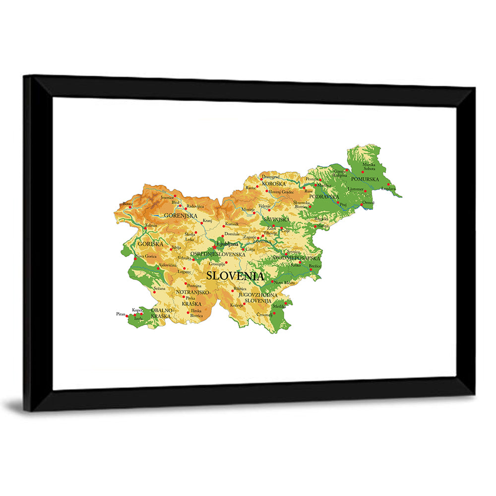 Slovenia Relief Map Wall Art