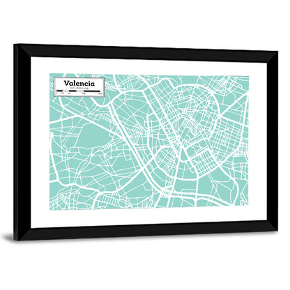 Valencia City Map Wall Art